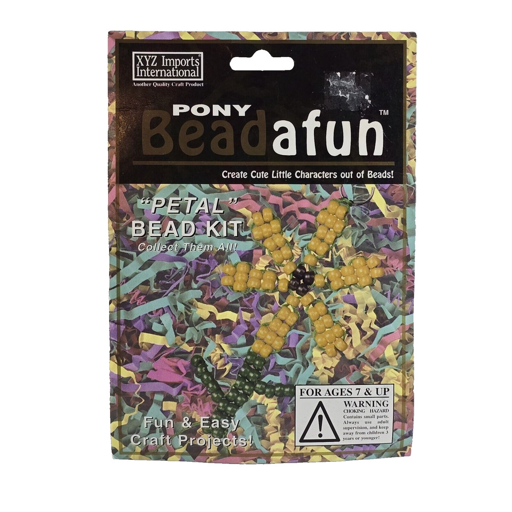 Beadafun Pony Bead Kit Flower Arts & Craft Kit 8" Keychain Key Ring Bag Charm